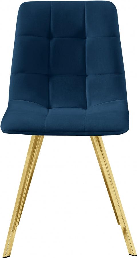 Annie Velvet Dining Chair Set Of 2 In Navy - 979Navy - C | Meridian | Home Elegance USA