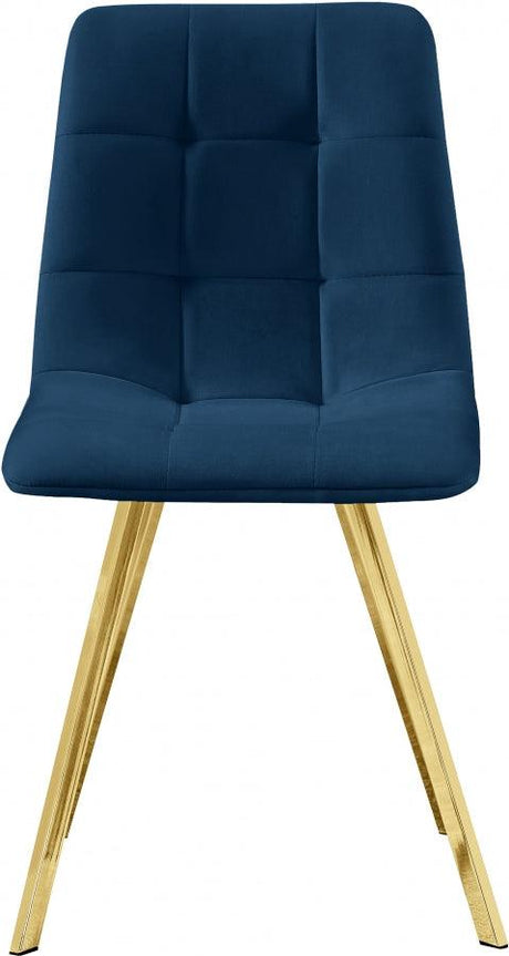 Meridian Furniture - Annie Velvet Dining Chair Set Of 2 In Navy - 979Navy-C