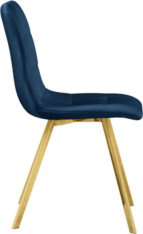 Meridian Furniture - Annie Velvet Dining Chair Set Of 2 In Navy - 979Navy-C