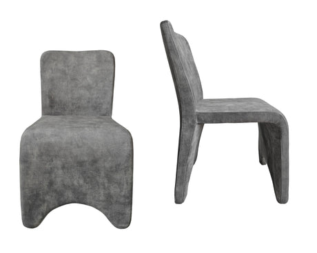 Vig Furniture Modrest Ditka - Modern Grey Velvet Dining Chair (Set of 2)