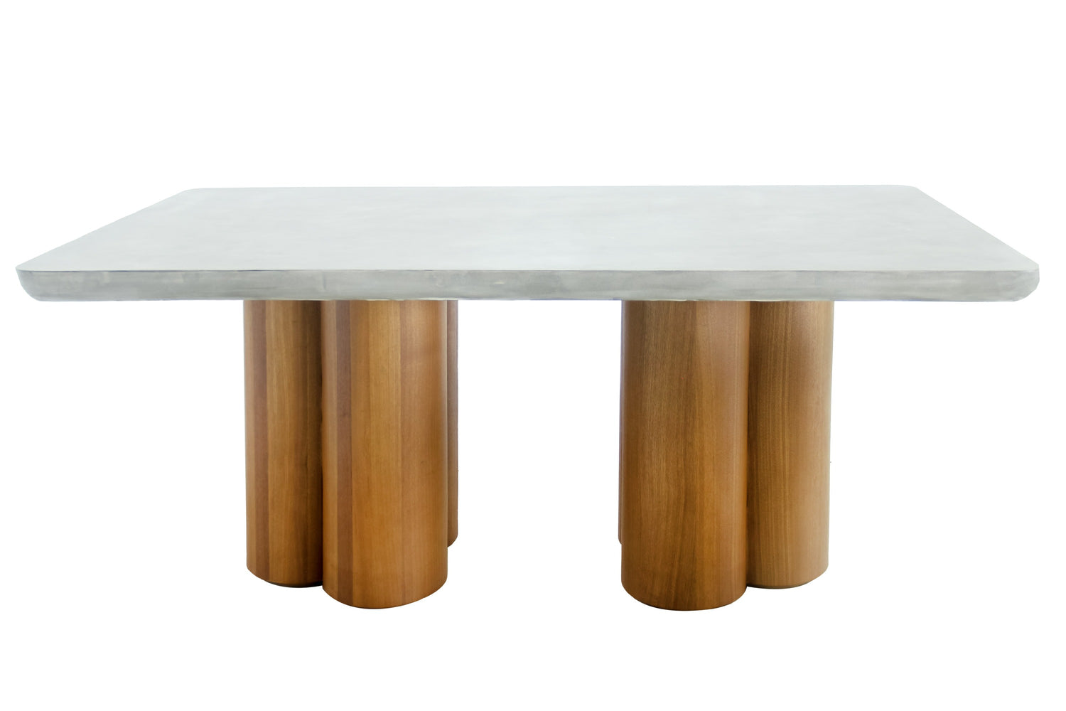 Vig Furniture Modrest Bateman - Modern Faux Concrete + Walnut Dining Table