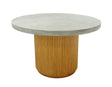 Vig Furniture Modrest Duncan - Modern Faux Concrete + Walnut Round Dining Table