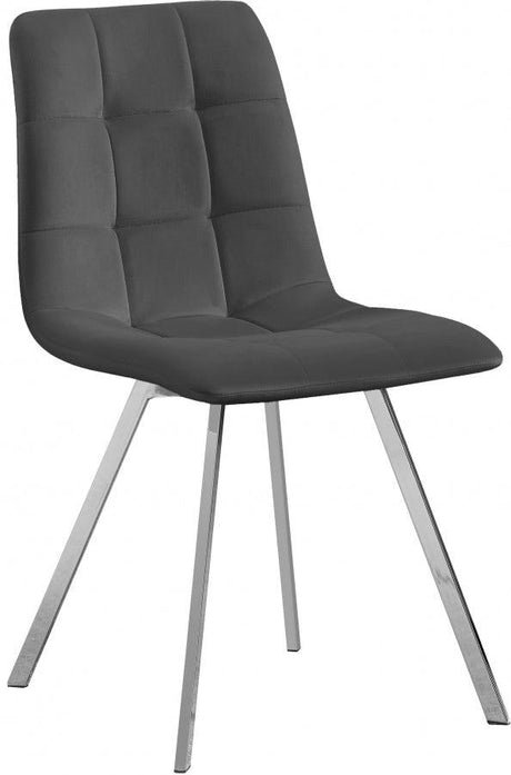 Meridian Furniture - Annie Velvet Dining Chair Set Of 2 In Grey - 980Grey-C