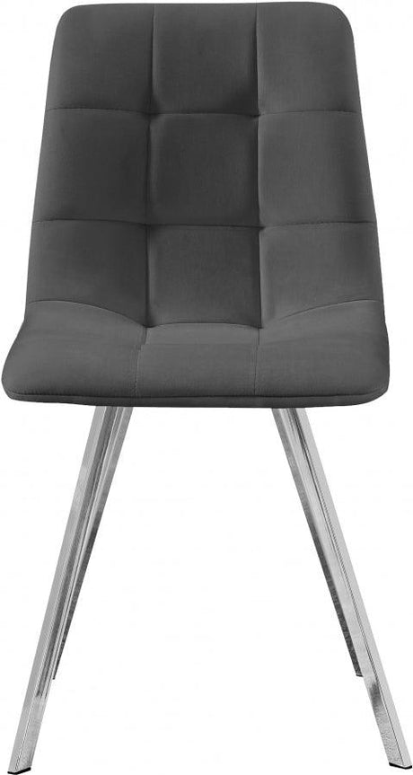 Meridian Furniture - Annie Velvet Dining Chair Set Of 2 In Grey - 980Grey-C