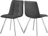 Annie Velvet Dining Chair Set Of 2 In Grey - 980Grey - C | Meridian | Home Elegance USA