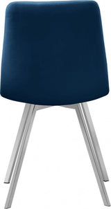 Annie Velvet Dining Chair Set Of 2 In Navy - 980Navy - C | Meridian | Home Elegance USA