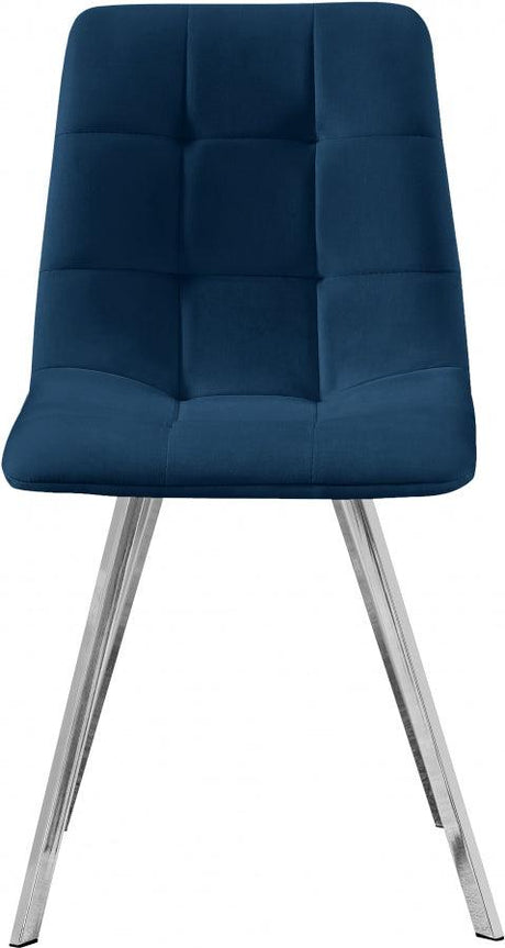 Meridian Furniture - Annie Velvet Dining Chair Set Of 2 In Navy - 980Navy-C