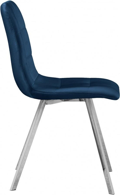 Meridian Furniture - Annie Velvet Dining Chair Set Of 2 In Navy - 980Navy-C