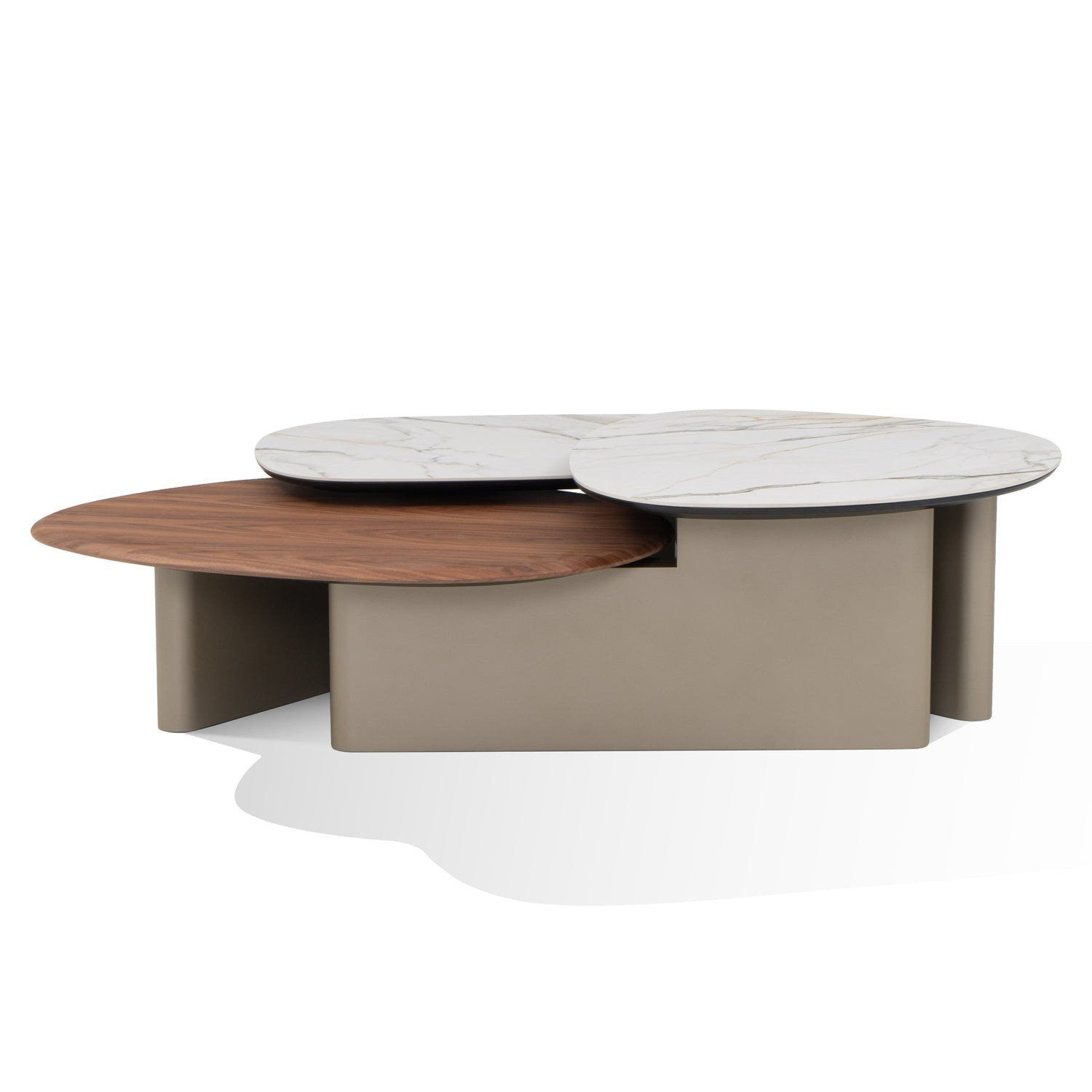 Vig Furniture Modrest Robson - Modern Ceramic + Walnut Coffee Table
