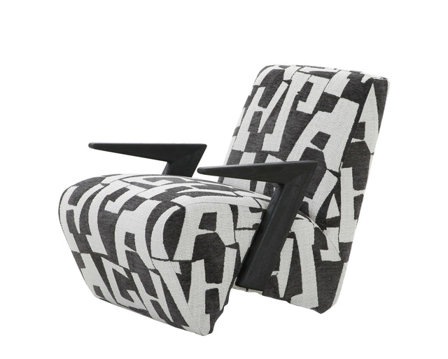 Vig Furniture Modrest Leana - Modern Black & White Fabric Accent Chair