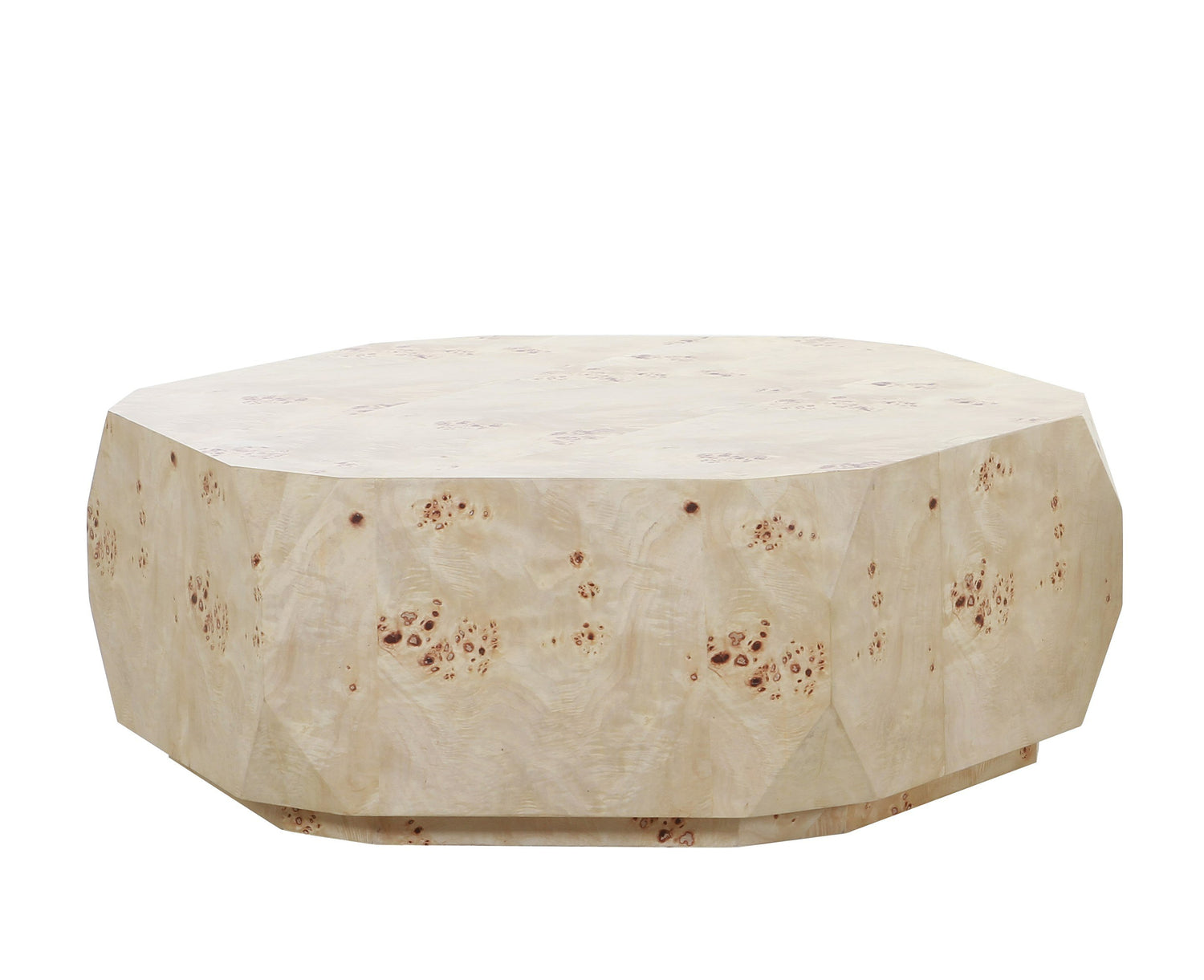 Vig Furniture Modrest July - Modern Mapa Burl Round Coffee Table