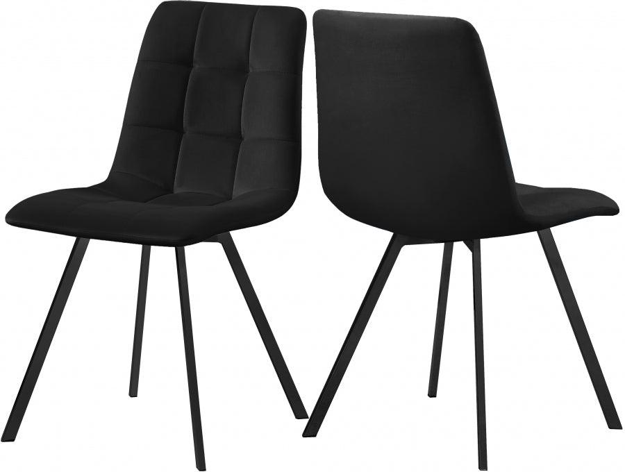 Annie Velvet Dining Chair Set Of 2 In Black - 981Black - C | Meridian | Home Elegance USA