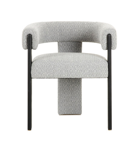 Vig Furniture Modrest Kenmare - Modern Light Grey Fabric + Black Dining Chair