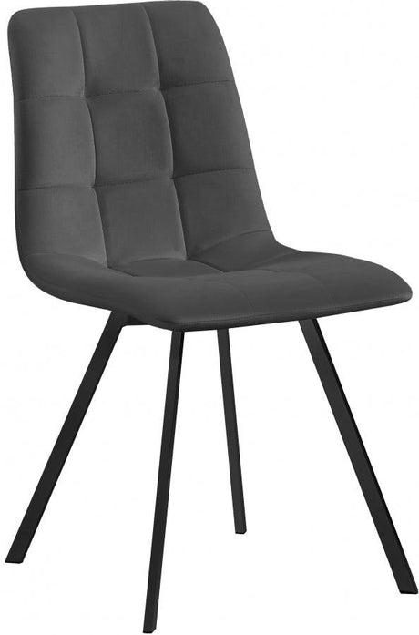 Meridian Furniture - Annie Velvet Dining Chair Set Of 2 In Grey - 981Grey-C