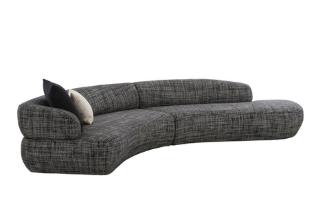 Vig Furniture Divani Casa Lakota - Modern Dark Grey Fabric Curved Sectional Sofa