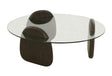 Vig Furniture Modrest Buxton - Mid-Century Modern Glass + Dark Walnut Coffee Table