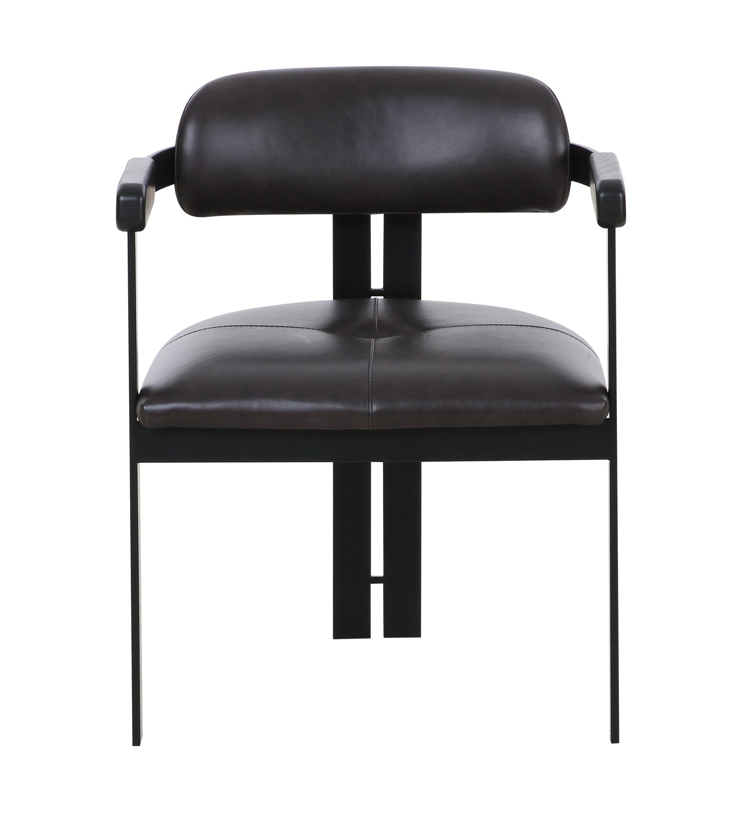 Vig Furniture Modrst Aneta - Modern Dark Brown Leather + Black Dining Chair