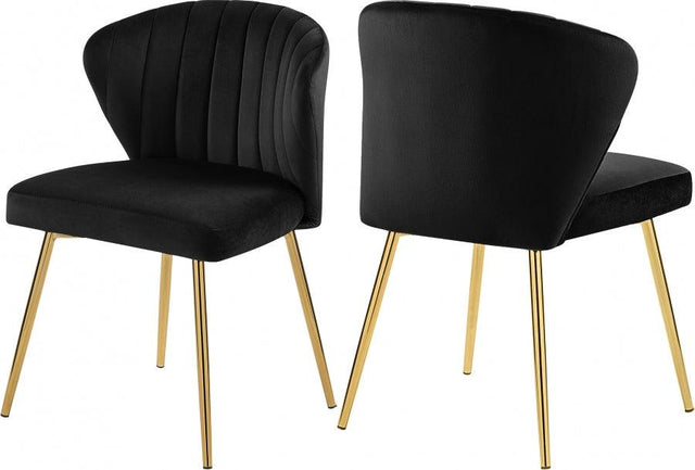 Meridian Furniture - Finley Velvet Chair In Black (Set Of 2) - 707Black