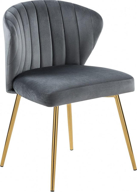 Meridian Furniture - Finley Velvet Chair In Grey (Set Of 2) - 707Grey