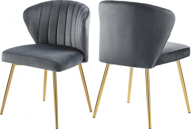 Meridian Furniture - Finley Velvet Chair In Grey (Set Of 2) - 707Grey