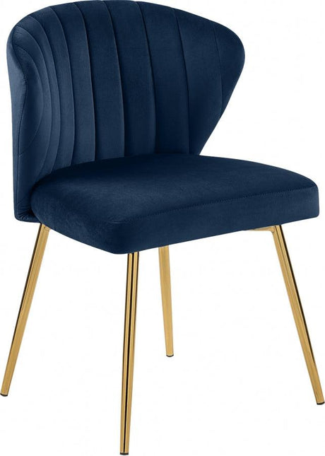 Meridian Furniture - Finley Velvet Chair In Navy (Set Of 2) - 707Navy