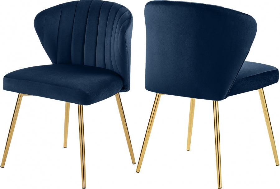 Meridian Furniture - Finley Velvet Chair In Navy (Set Of 2) - 707Navy