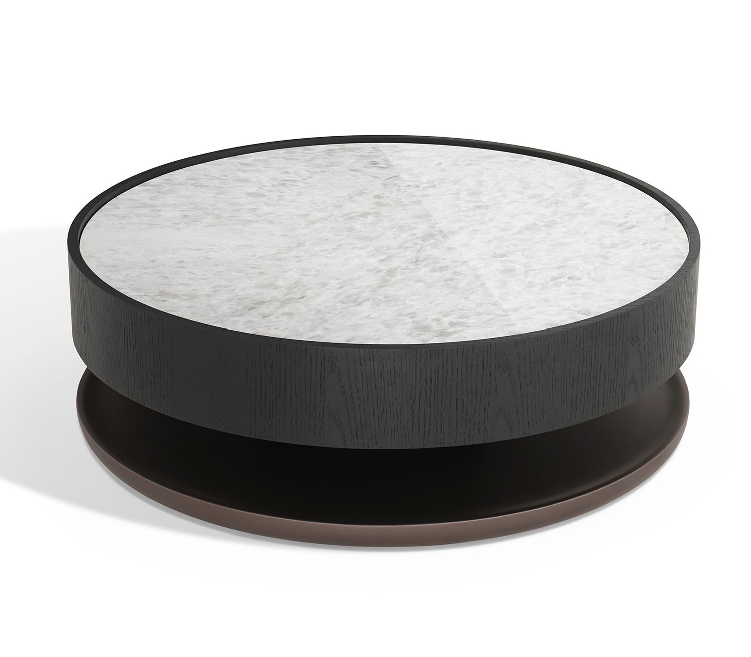 Vig Furniture Modrest Miranda - Modern Ceramic + Black Oak Round Coffee Table