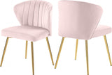 Meridian Furniture - Finley Velvet Chair In Pink (Set Of 2) - 707Pink