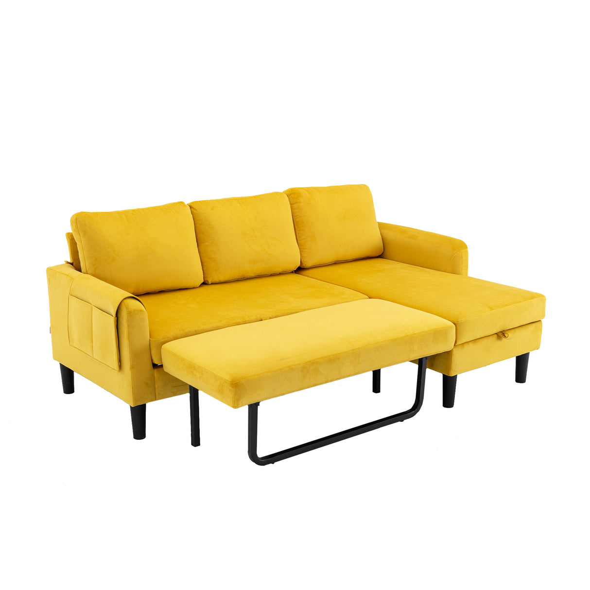 UNITED WE WIN Sectional Sofa Reversible Sectional Sleeper Sectional Sofa with Storage Chaise - Home Elegance USA