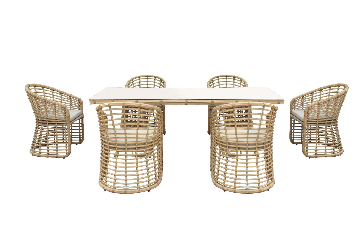 Vig Furniture Renava Mina - Outdoor Bamboo Wicker Dining Set