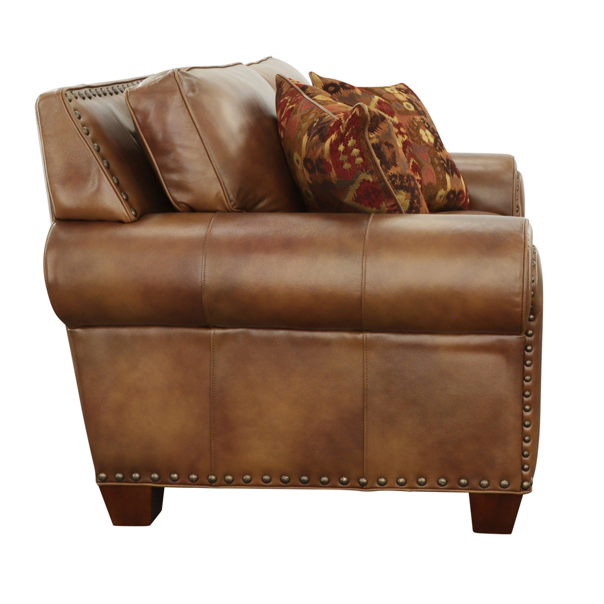 Rustic Leather Collection Loveseat - Premium Construction, Nail-Head Trim - Maximum Comfort and Style Home Elegance USA