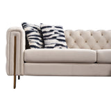 Modern velvet sofa CREAM color - Home Elegance USA