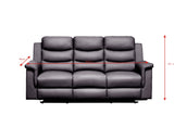 Reclining sofa with Middle Console Slipcover,  Stretch 3 seat Reclining Sofa Covers (BLACK, 3 Seat Recliner Cover with Console)  BLACK  faux Leather Home Elegance USA