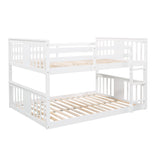Full Over Full Bunk Bed with Ladder, White (OLD SKU :LP000207AAK) - Home Elegance USA