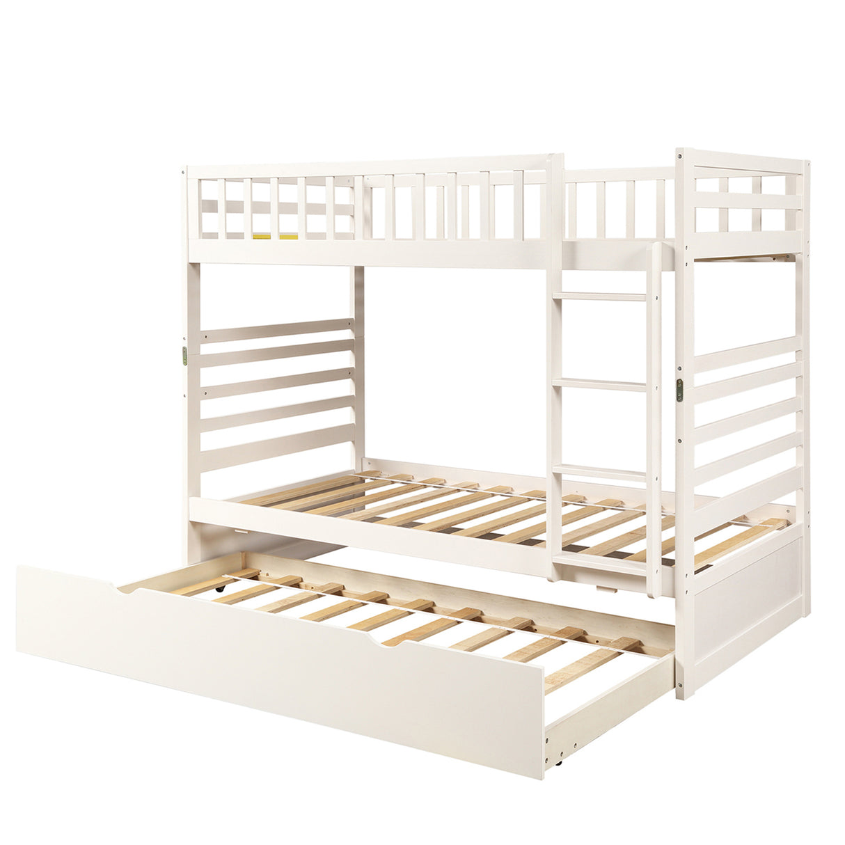 Orisfur. Twin Bunk Beds for Kids with Safety Rail and Movable Trundle bed - Home Elegance USA