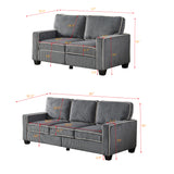 Living Room Sofa set 2+3 seat Dark Grey Corduroy Home Elegance USA