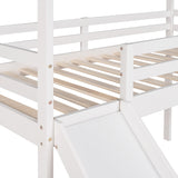 Twin Loft Bed with Slide, House Bed with Slide,White(OLD SKU :WF286245AAK) - Home Elegance USA