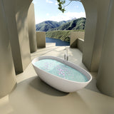 Modern Design Matte White Solid Surface Freestanding Soaking Bathtub with Overflow, cUPC Certified - 59*31 22S02-59