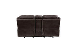 Aram Double Glider Reclining Loveseat With Center Console And Receptacles 8206Brw - 2 | Homelegance | Home Elegance USA
