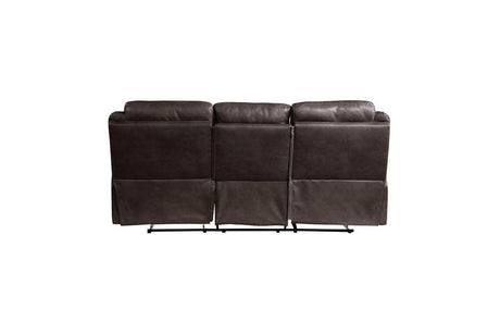 Aram Double Reclining Sofa With Center Drop-Down Cup Holders 8206Brw-3 | Homelegance