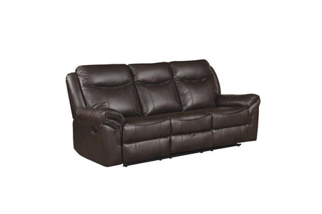 Aram Double Reclining Sofa With Center Drop - Down Cup Holders 8206Brw - 3 | Homelegance | Home Elegance USA
