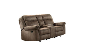 Aram Double Glider Reclining Love Seat With Center Console And Receptacles 8206Nf-2 | Homelegance
