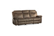 Aram Double Reclining Sofa With Center Drop-Down Cup Holders, Receptacles And Hidden Drawer 8206Nf-3 | Homelegance