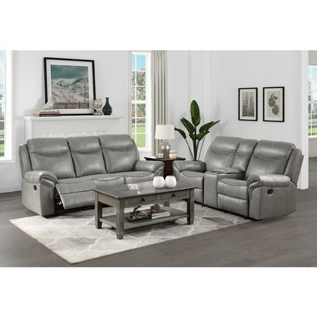 Aram 2 Piece Double Reclining Living Room Set In Gray 8206Gry - 3 - 2 | Homelegance | Home Elegance USA