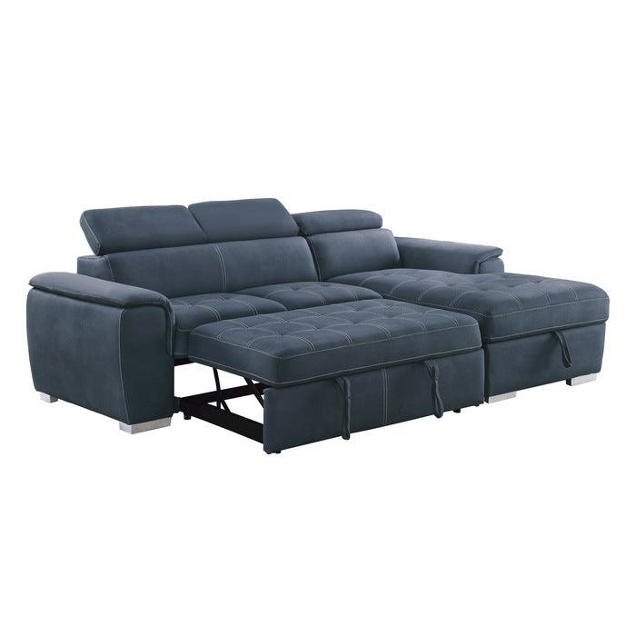 Homelegance - Ferriday Blue Sectional - 8228Bu