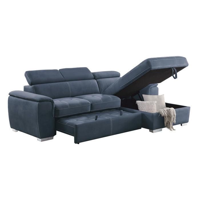 Homelegance - Ferriday Blue Sectional - 8228Bu