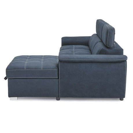 Ferriday Blue Sleeper Sectional with Pull-Out Bed & Storage – Homelegance