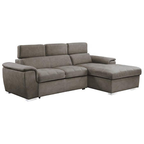 Ferriday Taupe Sleeper Sectional with Pull-Out Bed & Storage – Homelegance