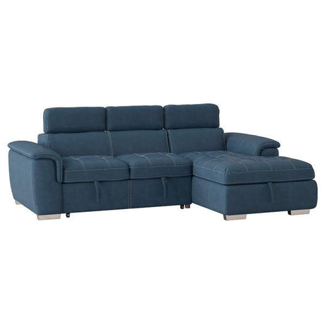 Ferriday Blue Sleeper Sectional with Pull-Out Bed & Storage – Homelegance