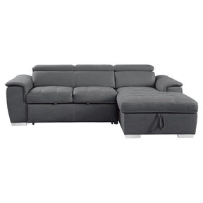 Ferriday Gray Sleeper Sectional with Pull-Out Bed & Storage – Homelegance - sold by Home Elegance USA